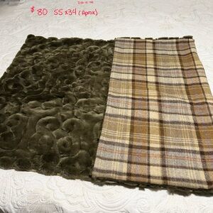 Plaid and Faux Fur Throw/Quilt, Handmade